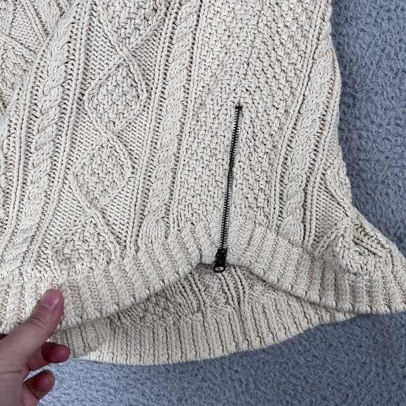 L.L. Bean Sweater Womens XS 100% Cotton Chunky Cableknit Pullover - Picture 4 of 6